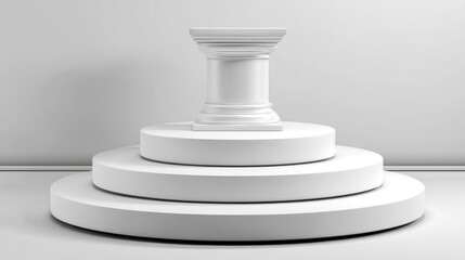 White pedestal display podium