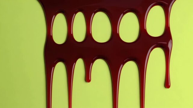 Red paint dripping on white background