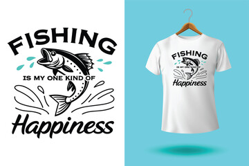 vector Fishing T-shirt Design Template