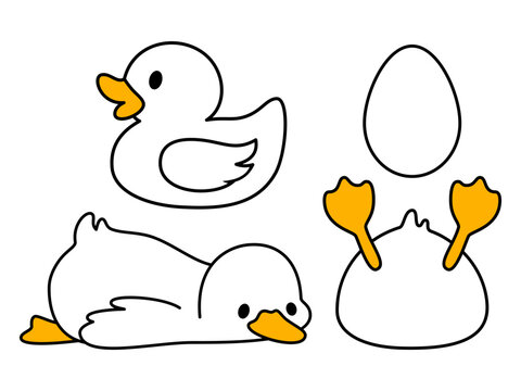 Funny sleepy duck isolated on white background