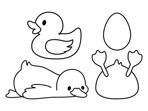 Funny sleepy duck isolated on white background