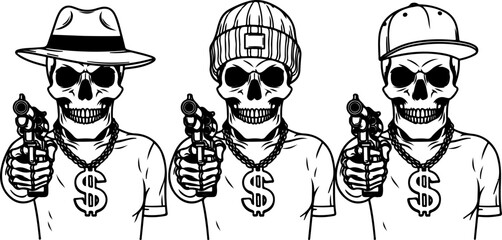 Urban Skeleton Gangsters Trio