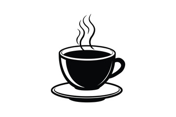 Hot Coffee Cup Silhouette Illustration