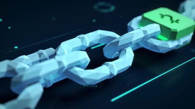 Abstract fractured chain link graphic design