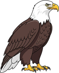 Fototapeta premium Illustration of a Majestic Bald Eagle Standing Proudly with Detailed Features