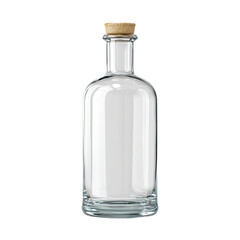 Clear glass bottle with light brown cork stopper