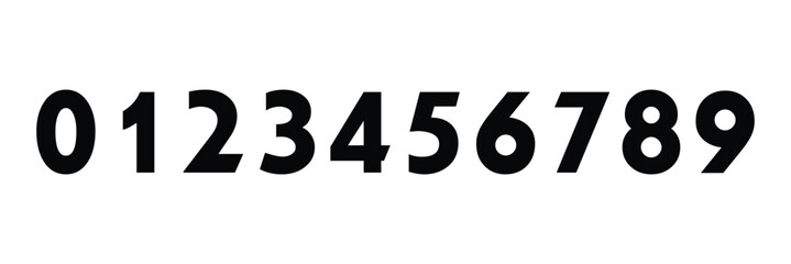 Set of brush stroke, marker textured numbers. numbers 1, 2, 3, 4, 5, 6, 7, 8, 9, 0. stylish hand draw brush painted numbers set. bold brush drawn grunge. dirty texture vector. rough brush strokes. 
