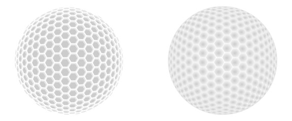 realistic golf ball with polygon pattern. vector illustration isolated on white background.