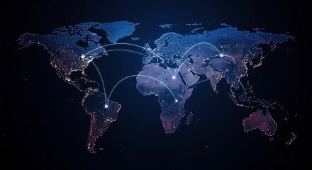 Global Network Connections: A Visual Representation of Worldwide Interconnectivity