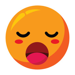 3D Sleepy Emoji Vector - Tired Yawning Face with Z Symbol Illustration.