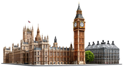London's Timeless Grandeur: Capturing the iconic beauty of London's most recognizable landmarks, from the majestic Big Ben to the intricate facade of the Houses of Parliament, bathed in a soft.
