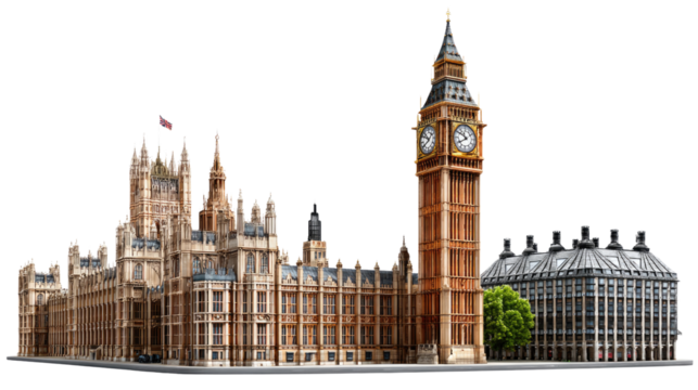 London's Timeless Grandeur: Capturing the iconic beauty of London's most recognizable landmarks, from the majestic Big Ben to the intricate facade of the Houses of Parliament, bathed in a soft.