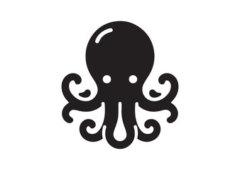 Baby octopus Silhouette Vector Illustration