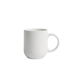 Obraz premium Minimalist white mug showcasing smooth matte texture on isolated transparent setting evokes