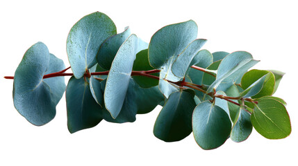 Eucalyptus Branch's Calming Presence: A serene and tranquil portrayal of a eucalyptus branch, featuring soothing, vibrant leaves.