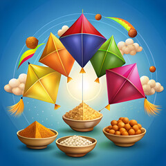 Maker Sankranti on white background