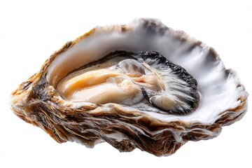 Close-up view of a single oyster shell.