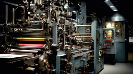 Fototapeta premium Industrial printing press machinery (1)