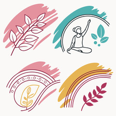 Abstract Yoga Nature Designs leaf