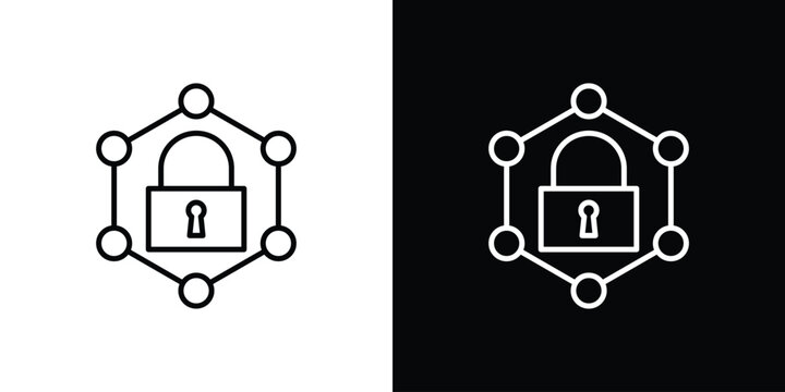 Private network icons. linear trend modern icons set