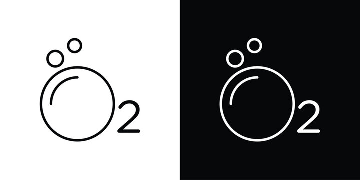 Oxygen O2 icons. linear trend modern icons set