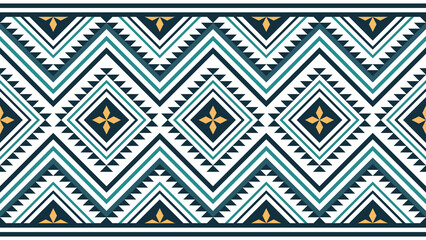 Green seamless tribal pattern. Mexican, Aztec and Mayan style. Vector set. Ethnic geometric print wallpaper.