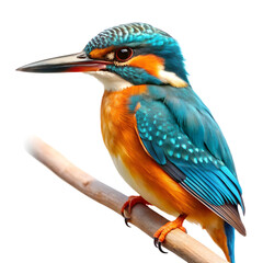 Fototapeta premium A kingfisher on white background