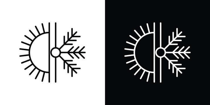 Hot and cold icons. linear trend modern icons set
