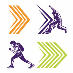 Dynamic Athletes and Abstract Arrows sports running