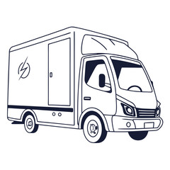 Electric cargo truck outline with lightning bolt symbol electric truck cargo van
