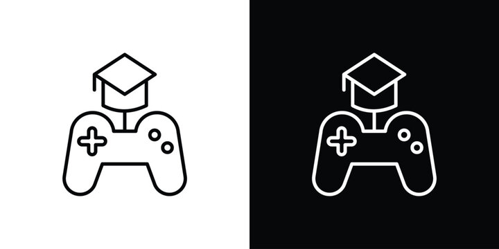 Game based learning icons. linear trend modern icons set