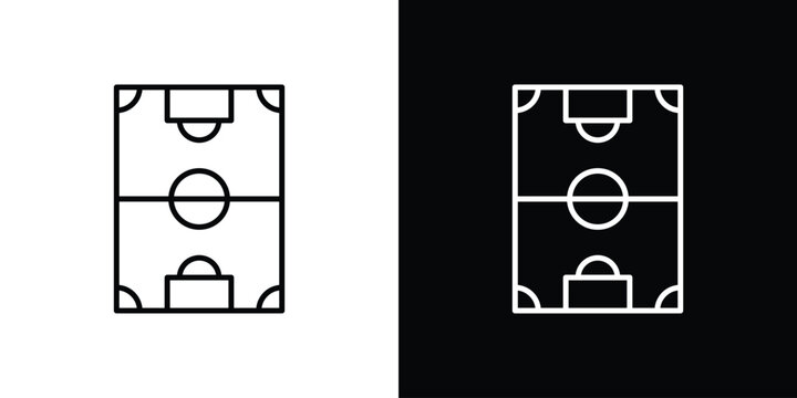 Football field icons. linear trend modern icons set