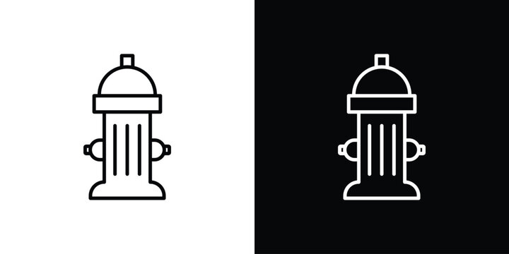 Fire hydrant icons. linear trend modern icons set