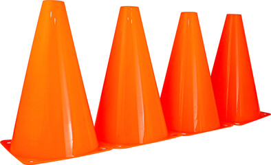 250719.Set of Four Orange Training Cones in a Row.png