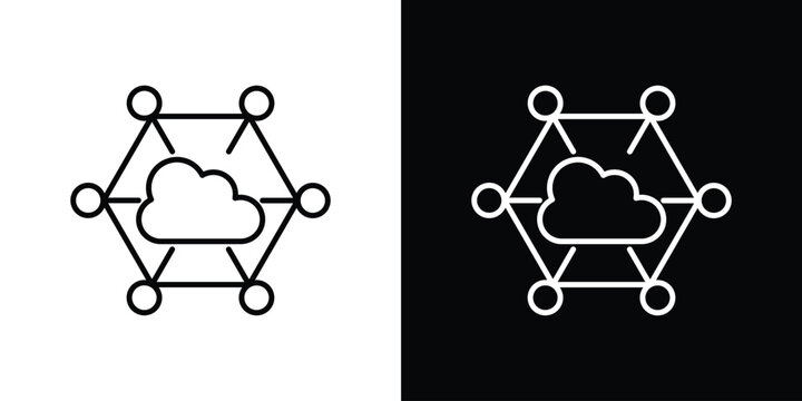 edge computing icons. linear trend modern icons set