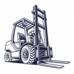 Forklift industrial vehicle with large tires heavy machinery warehouse equipment