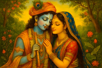 Lord Krishna and Radha in Eternal Love
