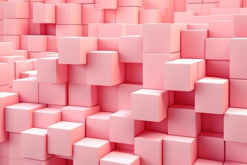 minimalistic design Pink, Semigloss Mosaic Tiles arranged in the shape of a wall.
