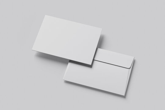 White blank envelope mockup 