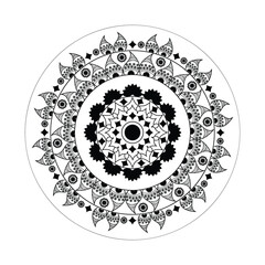 Geometric Mandala Patterns in Black & White