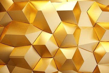 minimalistic design Polygon 3D Wall Wallpaper with Gold Contemporary Surface