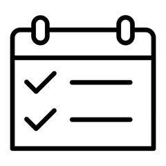 Daily Task Planner Vector Line Icon Design