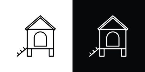 Chicken coop icons. linear trend modern icons set © Bell