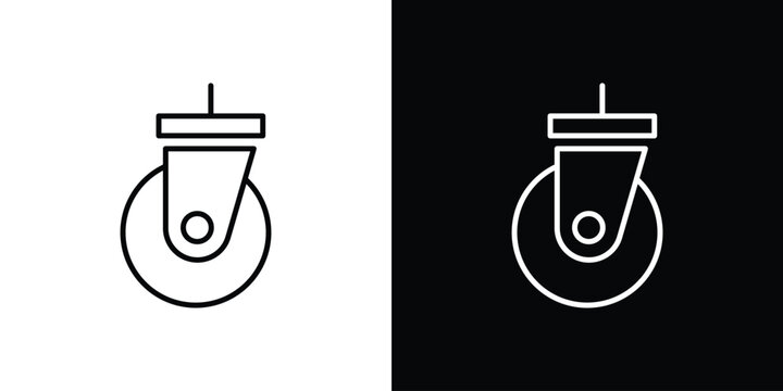 Cart trolley wheel icons. linear trend modern icons set