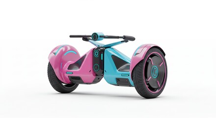 Pink and teal personal electric vehicle