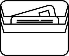 Minimalist card wallet with cards line art vector