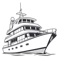 Obraz premium Luxury yacht with multiple decks boat watercraft