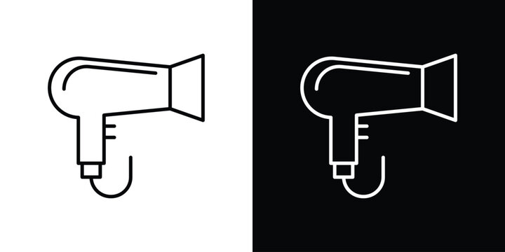Blow dryer icons. linear trend modern icons set