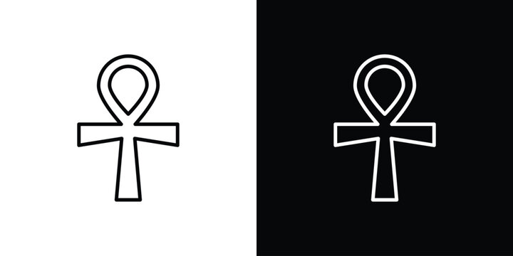 Ankh icons. linear trend modern icons set