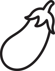 Fototapeta premium Black outline of an eggplant vegetable food